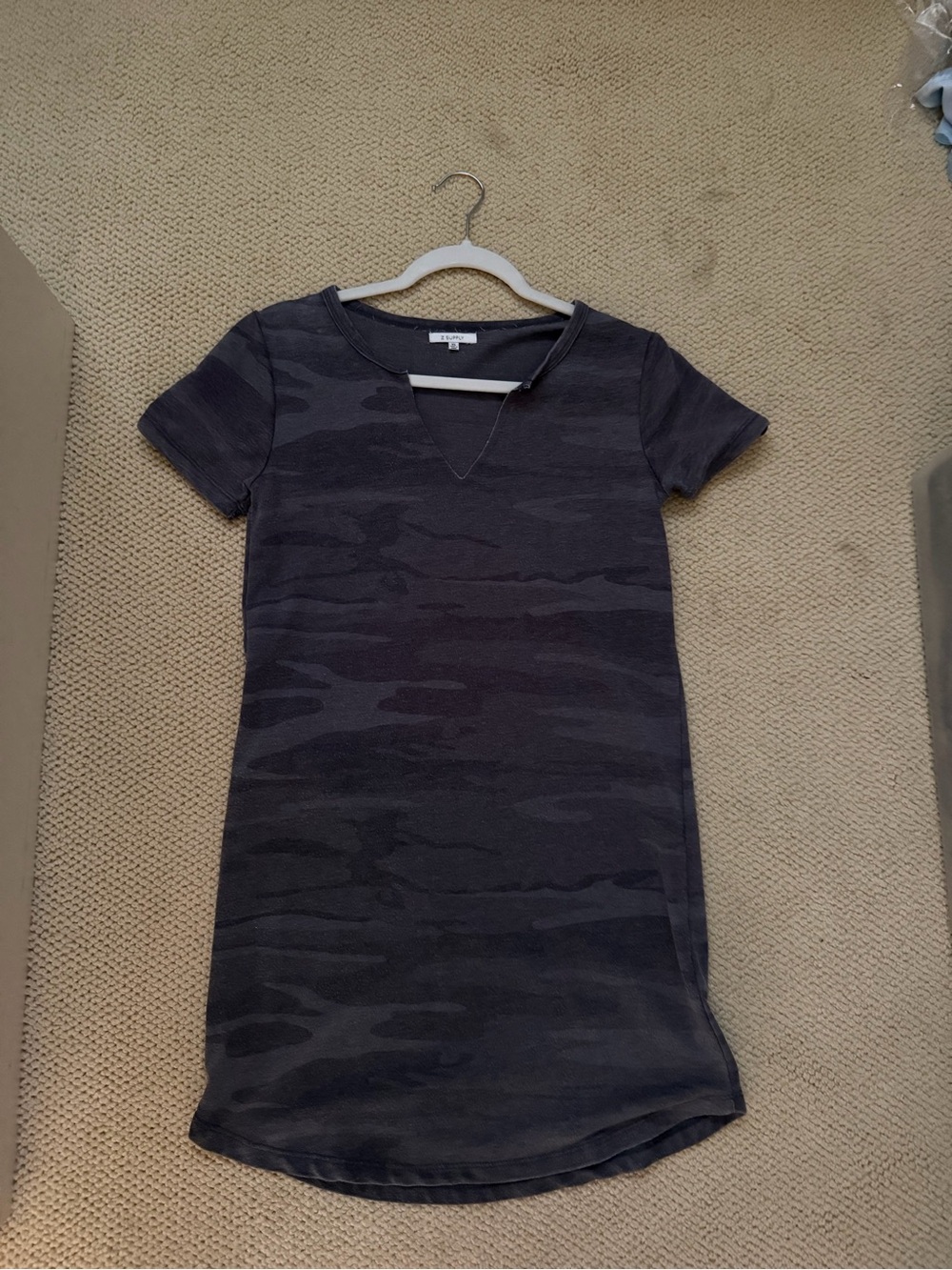 Z Supply Black Camo Short Sleeve Mini Dress